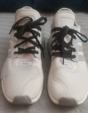 Men's Adidas Grey/White/Blue NMD Size 10 Shoes (SHW 675001) Used, Preowned