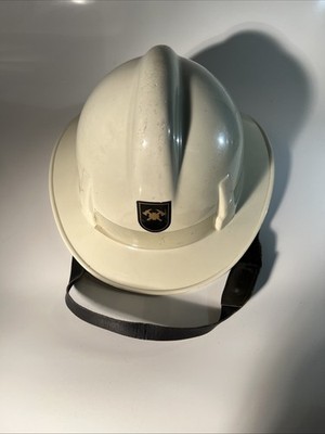 Vintage Fire Firefighter Helmet MSA Top Gard Swiss Adjustable Size 6.5  To 7.75 