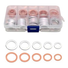 100 PCS Car Oil Drain Plug Gasket, Anti-leak Heat Resistant Washer Kit, 5 Siz...