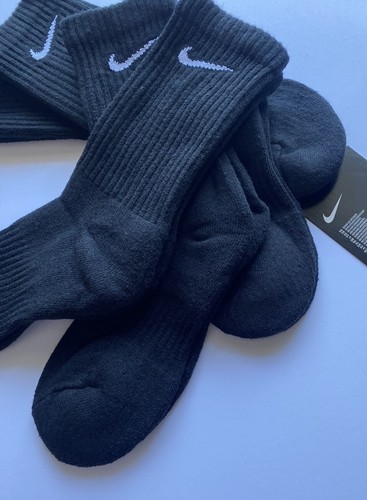 Nike Everyday Black Cushioned Cotton Socks Small Junior Children 1 Pair Kids 2-5 - Picture 11 of 11
