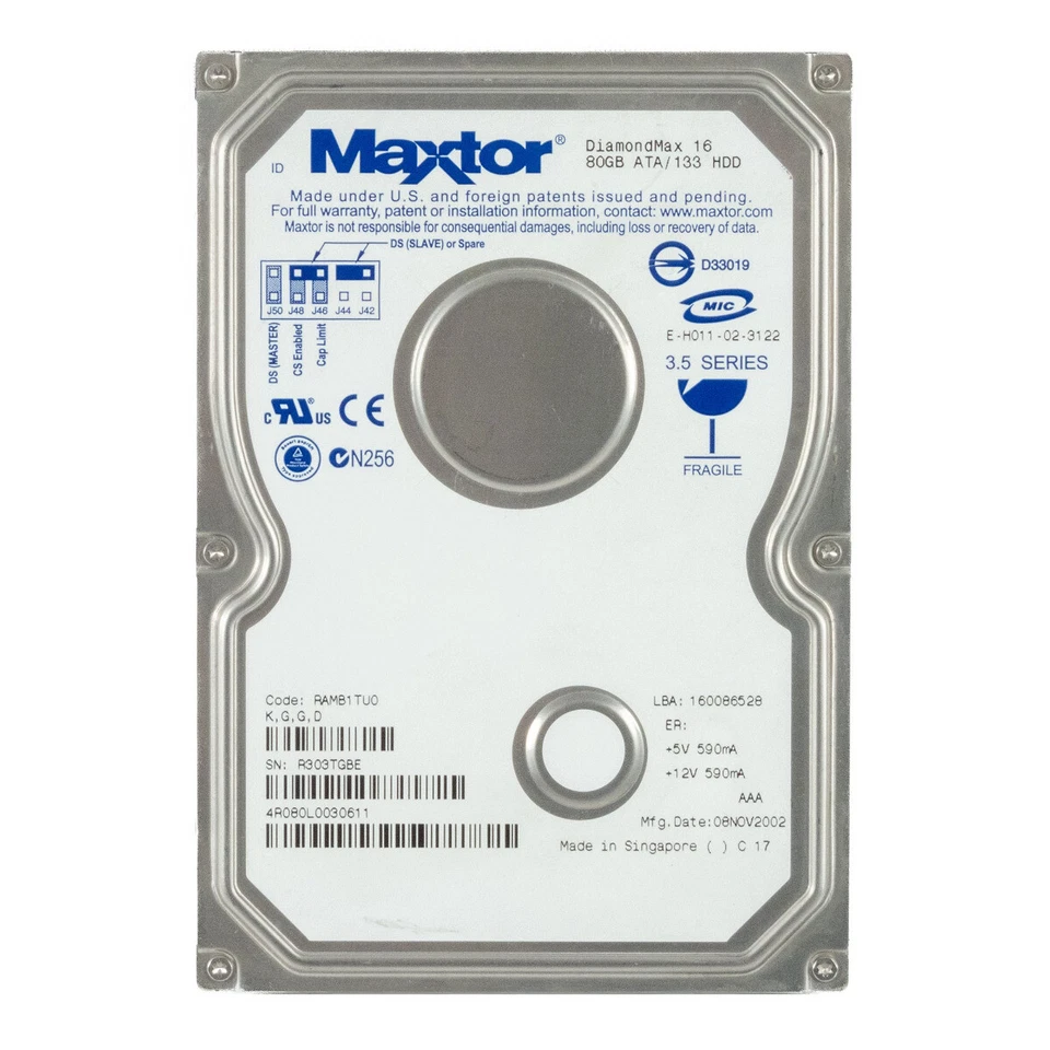 Hard Drive Maxtor Diamondmax 16 4R080L0 80GB 5.4K 2MB Ata 3.5'' - Image 3 of 3
