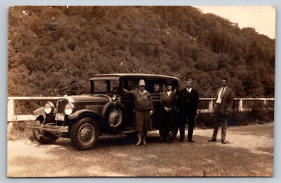 Postcard RPPC Washington Seattle 1928 Two Couples Next to Oldsmobile Viking 39S
