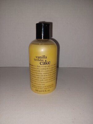 Philosophy VANILLA BIRTHDAY CAKE Shampoo Shower Gel Bubble Bath 8 oz/240mL New