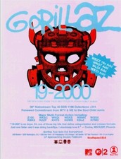 2001 Gorillaz "19-2000" Song Release Music Industry Promotional Reprint Ad