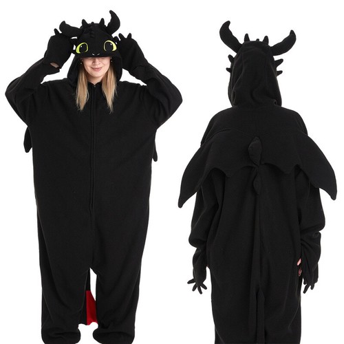 Kids Adults How To Train Your Dragon Toothless Cosplay Costume Pyjamas Kigurumi - Picture 40 of 46