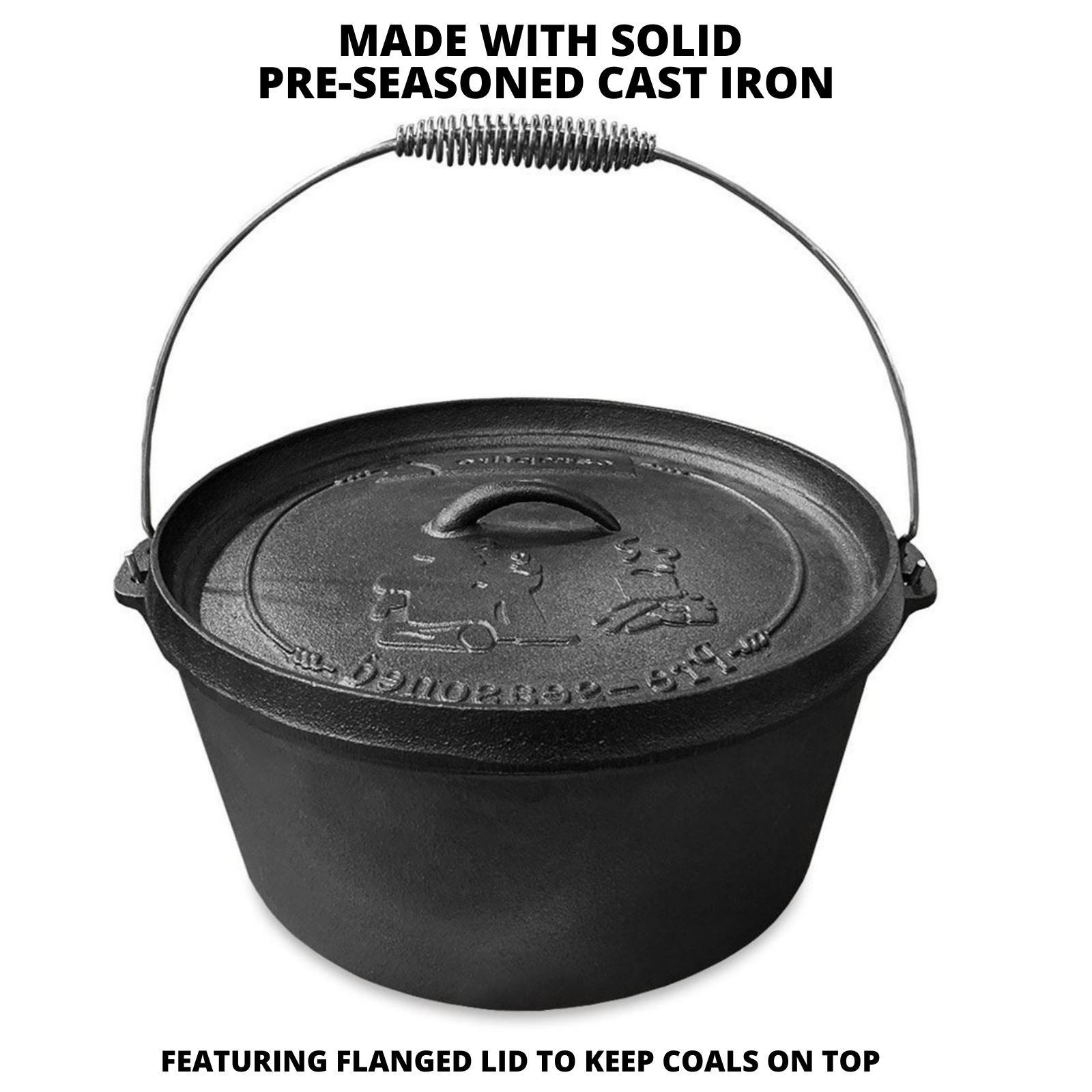 9 Quart Cast Iron Camping Oven Set With Carry Bag New Outdoor Portable