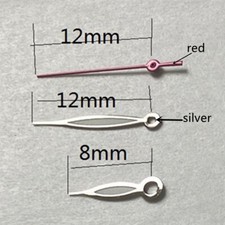 12mm Red Second Hand Silver Trim Watch Hands for Miyota 2315 2035 2036 2115 2305