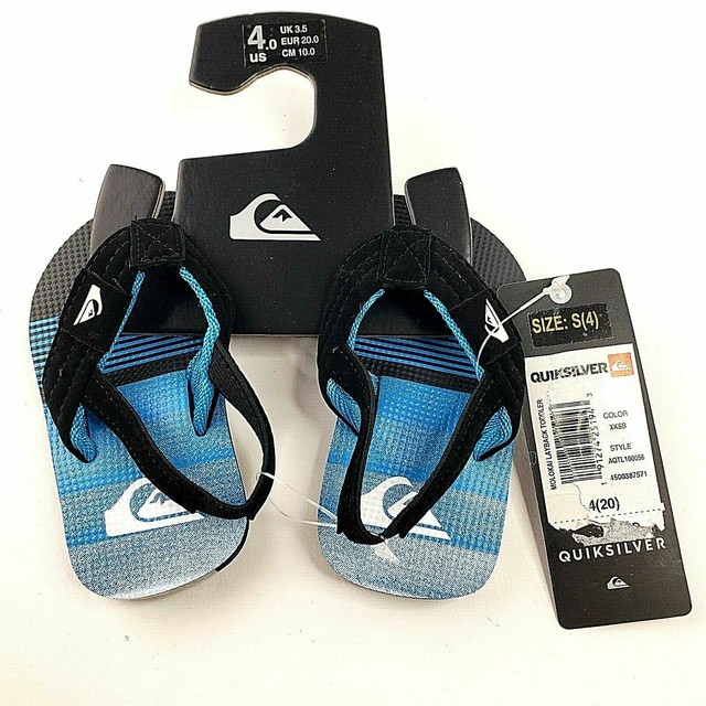 Quiksilver Boy's Molokai Layback Toddler Flip Flops Black Blue Size 4 Small for sale online | eBay