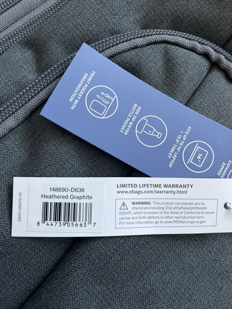 eBag Mother Lode E.V.D. Backpack Heathered Graphite 148690 eBag Mother Lode E.V.D. Backpack Heathered Graphite 148690