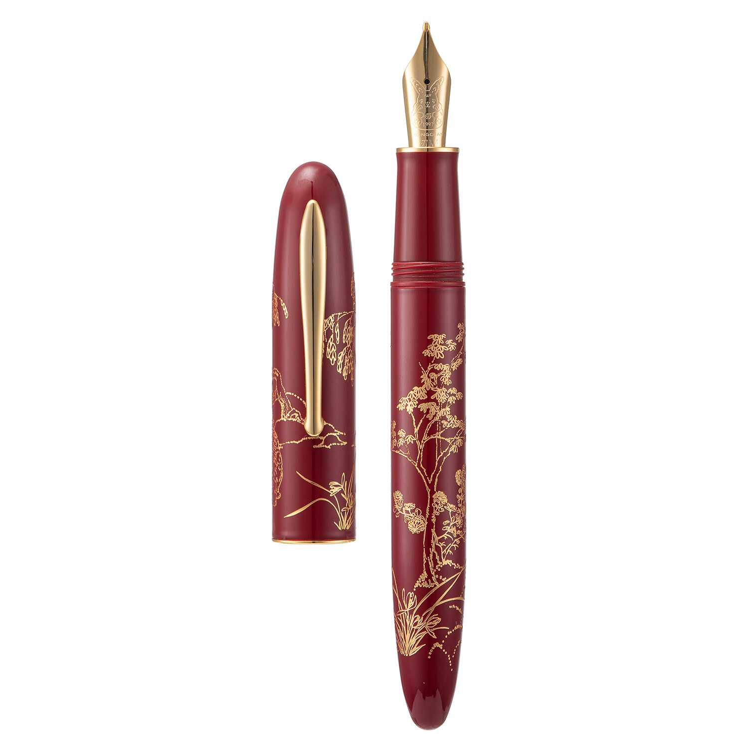 Hongdian N23 Fountain Pen EF/Long Knife Nib, Red Rabbit Year Limited Carving Pen eBay