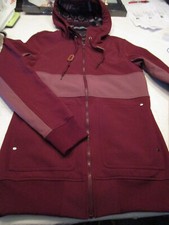 New Empyre Womens Hooded Zip Front Softshell Jacket Coat Maroon Medium