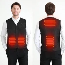 Clheatky Heated Vest USB Electric Body Warmer Gilet 2XL Power Bank Not Supplied
