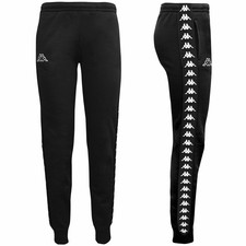 PANTALONE DONNA KAPPA 3031R50 908 BANDA AVIOL SPORT COTONE FELPATO SLIM FIT NERO