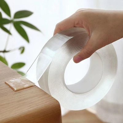 Cinta Adhesiva De Fijación Doble Cara Transparente Reutilizable 5Mx20Mm