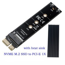 NGFF M.2 NVMe SSD TO PCIE 3.0 X1 adapter Test card with heat sink