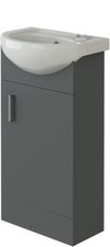 Bathroom Cabinet Vanity Unit Sink Basin Storage Free Standing Cloakroom Grey
