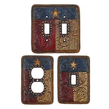 Rustic Floral Texas Flag Switch Plate Cover Star Rope Outlet Toggle Western 