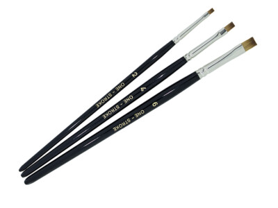 Nail Art One Stroke Pinsel Set Gr. 2 4 6 Acryl Malfarben Pinselmalerei UV Gel