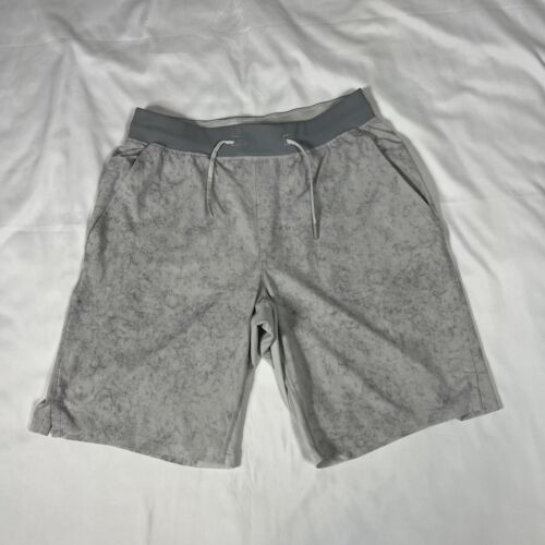 Lululemon Men Size Medium T.H.E. Linerless Marbled Space Gray Unlined Shorts 9"