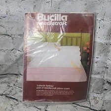 Bucilla Cutwork Fantasy Needlepoint Pillow Cases Kit 48703