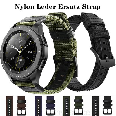 Nylon Leder Armband für Samsung Galaxy Watch 6 5 4 40/44mm Classic 43/47/42/46mm