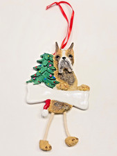 Boxer Personalized Dog Christmas Tree Ornament with Dangling Legs Write Dog Name