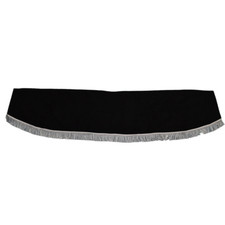 Black Plush Velvet Curtain White Fringes Sun Visor Windshield for SCANIA trucks
