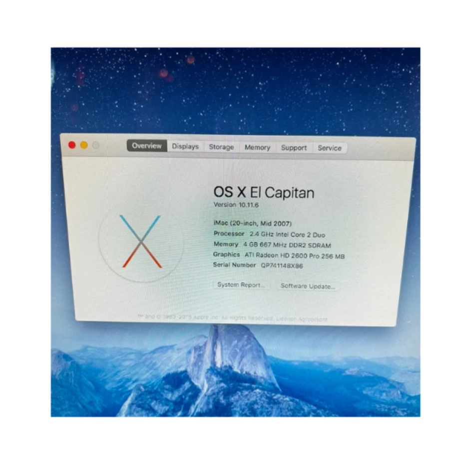 Apple iMac 20" Desktop (2007) Intel Core 2.4GHz | 4GB | 120GB SSD ALL IN ONE - Image 4 of 4