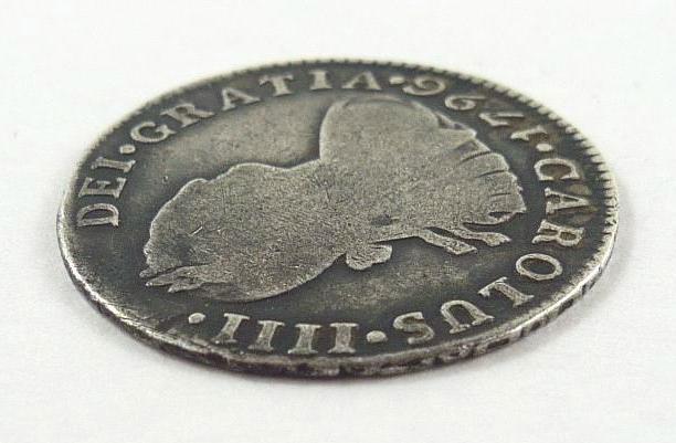 1796 Peru 2 Reales Silver Coin - King Carolus or King Charles IIII or IV
