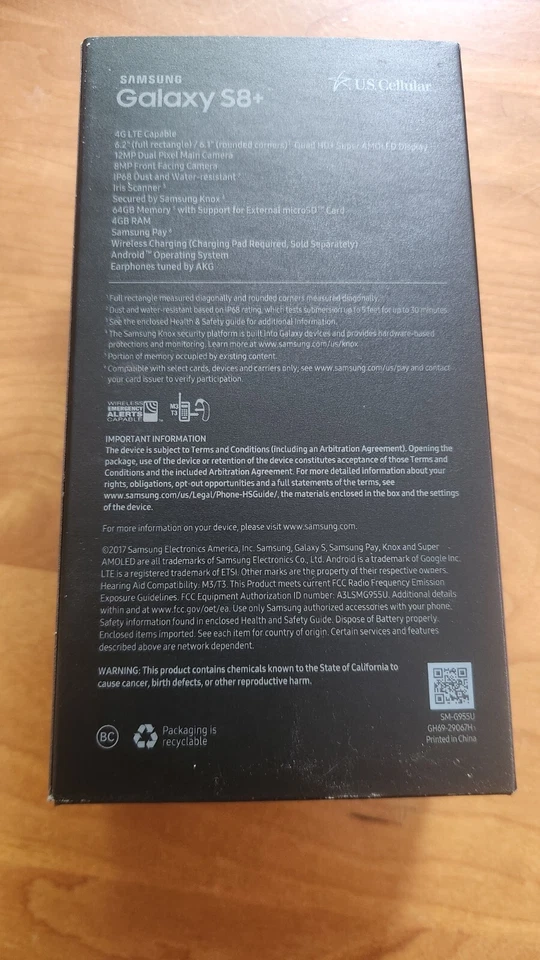 Samsung Galaxy S8+ Caja de fábrica y manual y extras Foto 4 de 4