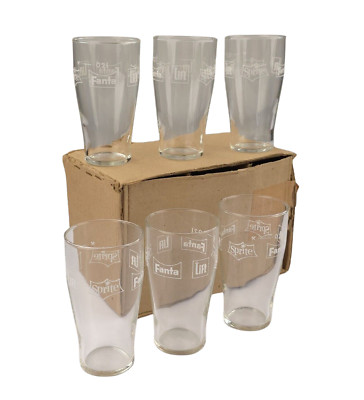 6 Sprite Fanta Lift Gläser 0,2l Vintage 60er 70er Vintage Glas Ungebraucht
