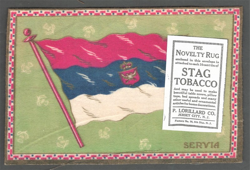 STAG TOBACCO Felt Flag - SERBIA P. Lorillard Co. NOVELTY RUG