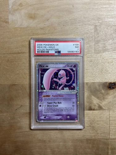 PSA 7 MINT 2006 POKEMON EX HOLON PHANTOMS SET MEW EX HOLO CARD 100/110