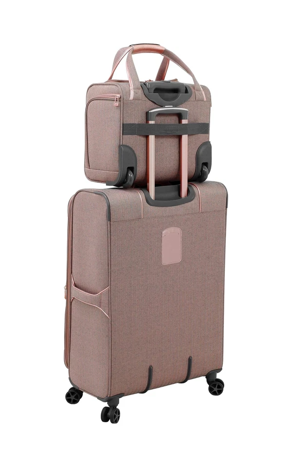 LONDON FOG Newcastle 15-Inch Underseater, Telescoping Handles, Rose Charcoal ... - Image 3 of 4