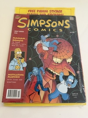 Simpsons Comics UK #42 July 2000 With Panini Sticker Album & Stickers, Bongo