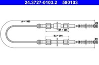 ATE Seilzug, Feststellbremse 24.3727-0103.2 FüR Audi VW