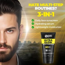 Mens Ultra Glow Face Serum Sunscreen SPF 60+ PA++++ | UVA Protection | 1.7oz USA