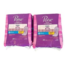 Poise Fresh Protection Pads, 4 Moderate Regular 2 Packs 40 Pads Instant Absorb