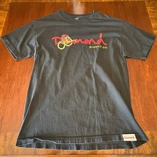Diamond Supply Co. Script Logo Rose Tee Black Streetwear T-Shirt Large