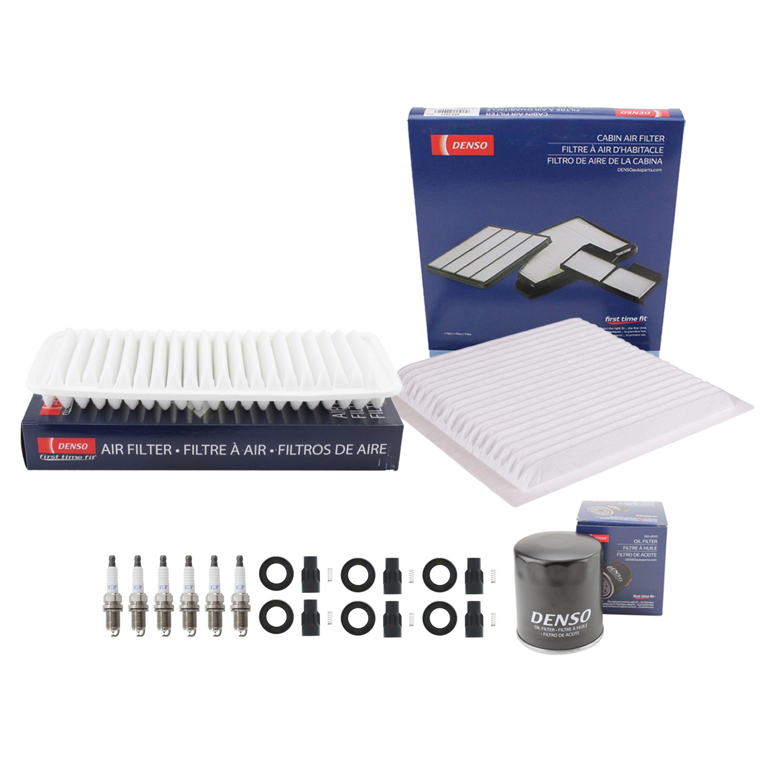Denso Tune Up Kit 6 Spark Plug  Boots Kit for Toyota Highlander 3.3 V6 Auto CVT