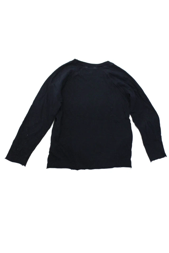 Bonpoint Girls Cotton Graphic Print Long Sleeve Pullover T-Shirt Top Navy Size 6 - Image 2 of 4