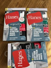3 Box Women s Hanes 4 Pk Ultimate Cotton Stretch Boxer Briefs Size 6/M