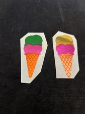 Vintage 80’s HAMBLY Foil Mylar ICE CREAM CONES Sticker