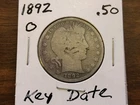 1892 O Barber Half Dollar 90% Silver Very Rare Any Condition
