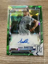 Sandy Gaston 2021 Topps Bowman Sapphire Chrome Auto 1st Green /50 #BSPA-SG 