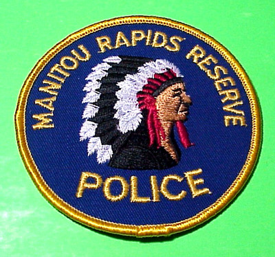 ONTARIO CANADA  MANITOU RAPIDS RESERVE ( INDIAN ) OBSOLETE 3 1/2''  POLICE PATCH