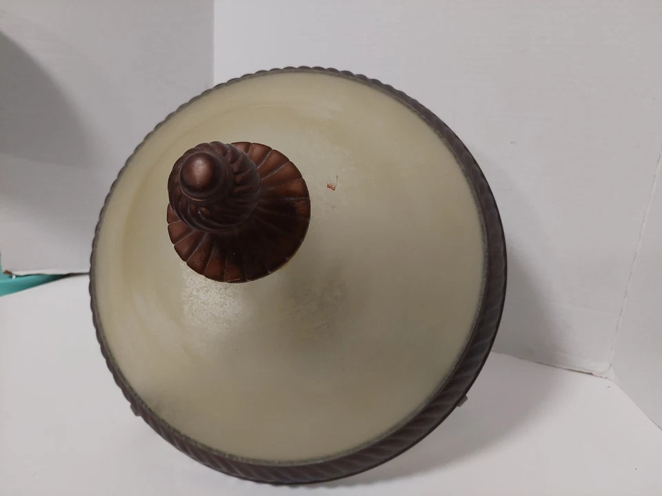 Accesorio de pared de vidrio ámbar con luz de metal para cocina comedor de 17,5 pulgadas de alto Foto 3 de 4