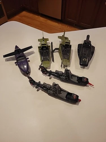 GI Joe Cobra Vehicle Lot Of 6 For Parts Or Repair 1983 Fang Helicopters