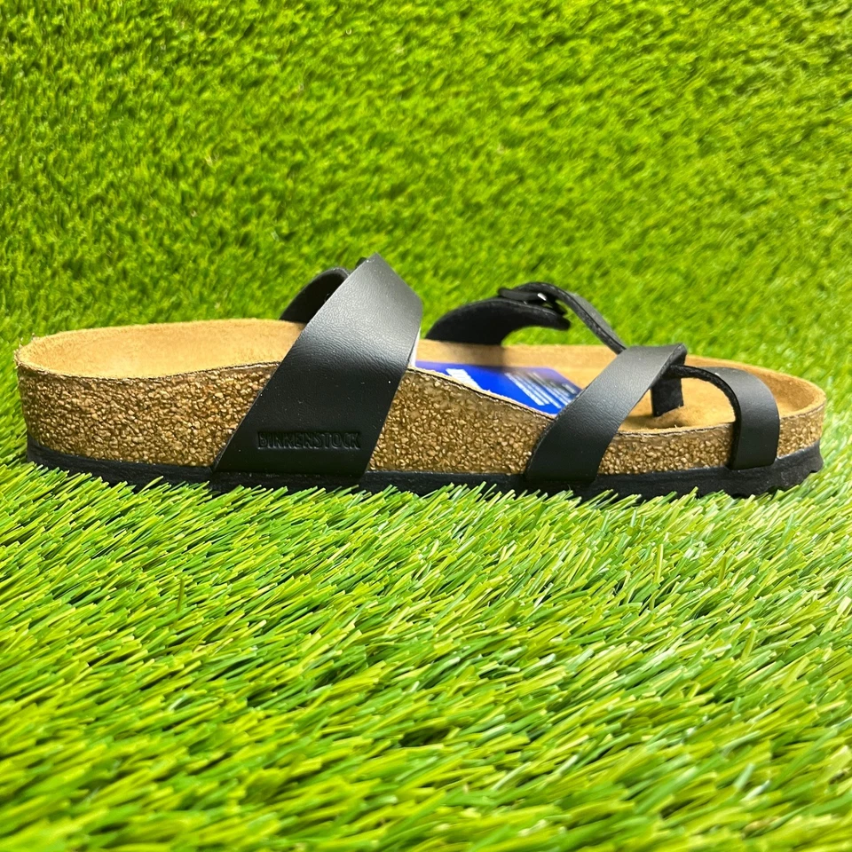 Birkenstock Mayari Mujer Talla 7 Negro Marrón Playa Caminar Tanga Sandalias Zapatos Foto 4 de 4