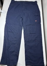 Red Kap Mens Double Knee Utility Canvas Cargo Pants Navy Blue, 40*33 Workwear